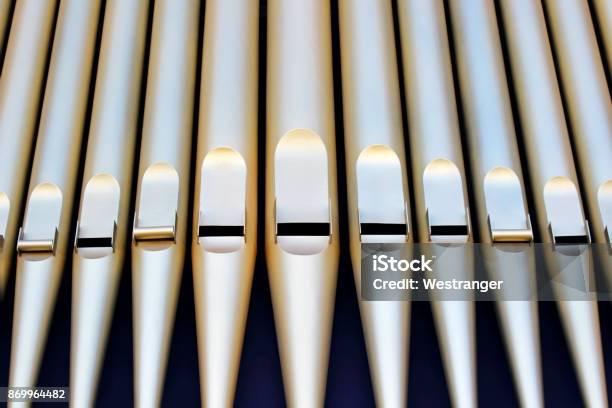 Metal Pipes Of Pipe Organ Stock Photo - Download Image Now - Arts Culture and Entertainment, Balboa Park, California