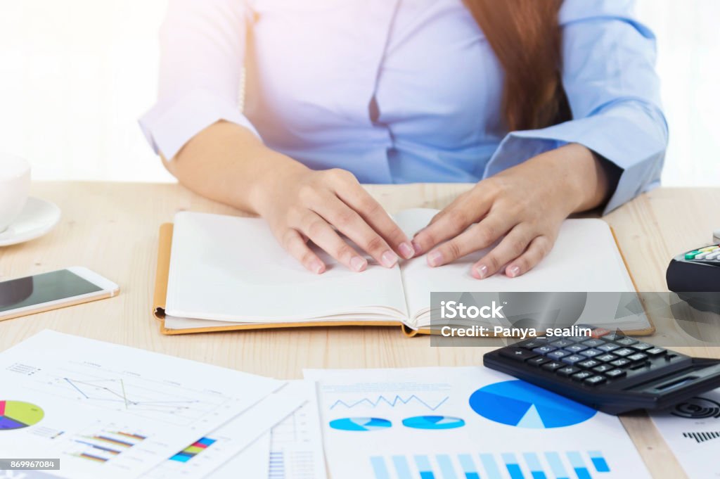 The above view of business womanworking Adult Stock Photo