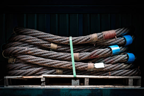 Packed and Ready Steel Wire Rope wire rope stock pictures, royalty-free photos & images