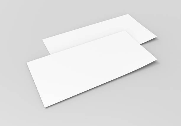 istock Blank White Mock up template gift voucher card on the grey background. For graphic design or presentation, 3D rendering illustration. 869988530
