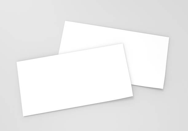 istock Blank White Mock up template gift voucher card on the grey background. For graphic design or presentation, 3D rendering illustration. 869988532