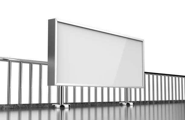 istock Blank white Horizontal big Banner Billboard in subway station. 3d render. 869989594