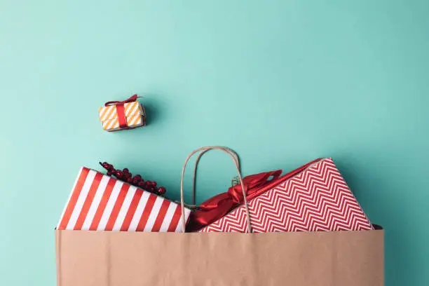 Photo of presents in paper bag