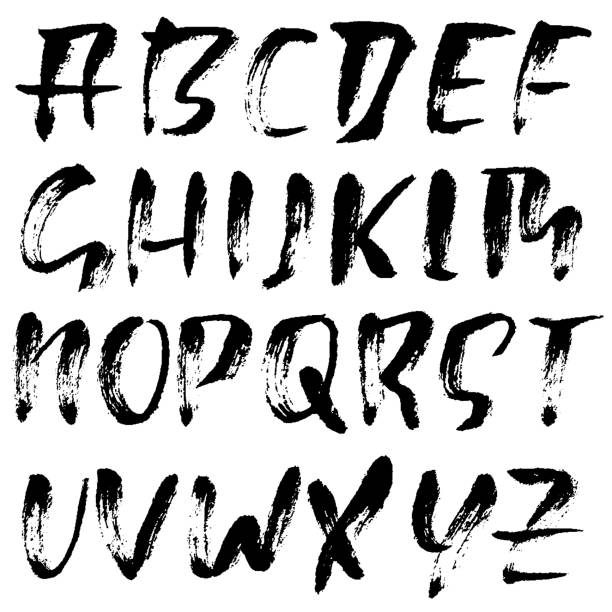 istock Hand drawn dry brush font. Modern brush lettering. Grunge style alphabet. Calligraphy script. Vector illustration. 869992274