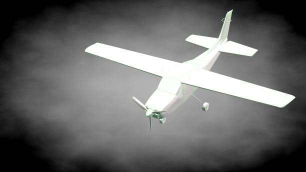 istock 3d rendering of a reflective airplane with green outlined lines as blueprint on dark background 870005162