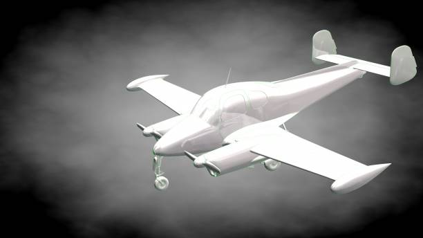 istock 3d rendering of a reflective airplane with green outlined lines as blueprint on dark background 870005530