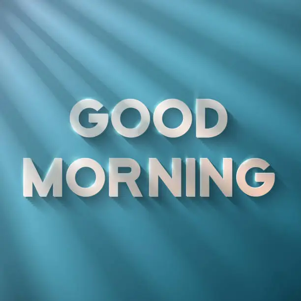 Vector illustration of Good Morning Phrase with Sun Flares