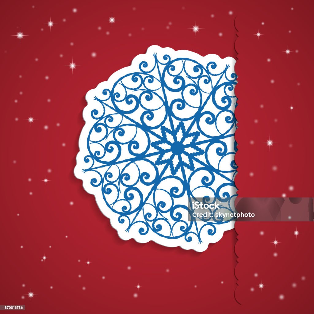 Snowflake Postcard Design Snowflake On Card Paper Design Stock Illustration - Download Image Now ...
