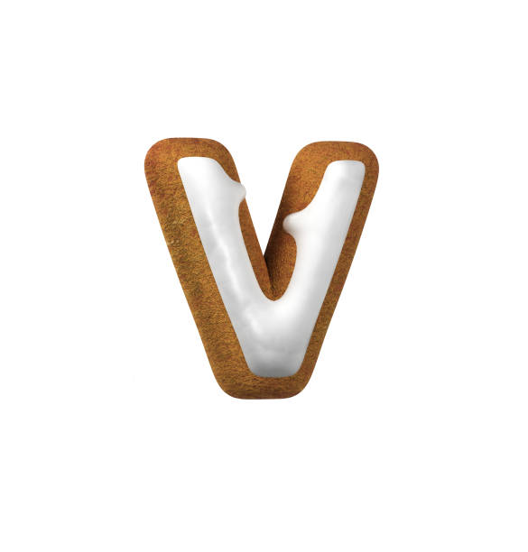 istock Gingerbread font. Christmas cookie alphabet concept. Small Letter V 870019010