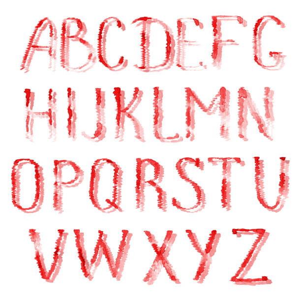 istock Red letters of english alphabet 870019076