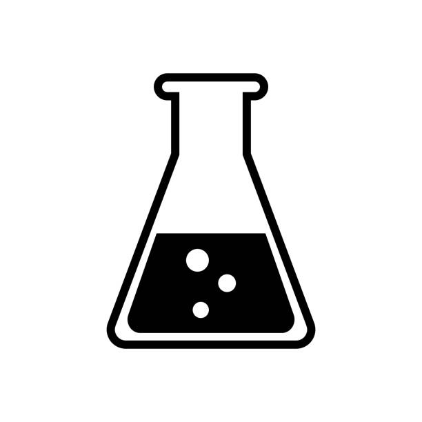 лабораторный вектор стекла - beaker flask laboratory glassware research stock illustrations