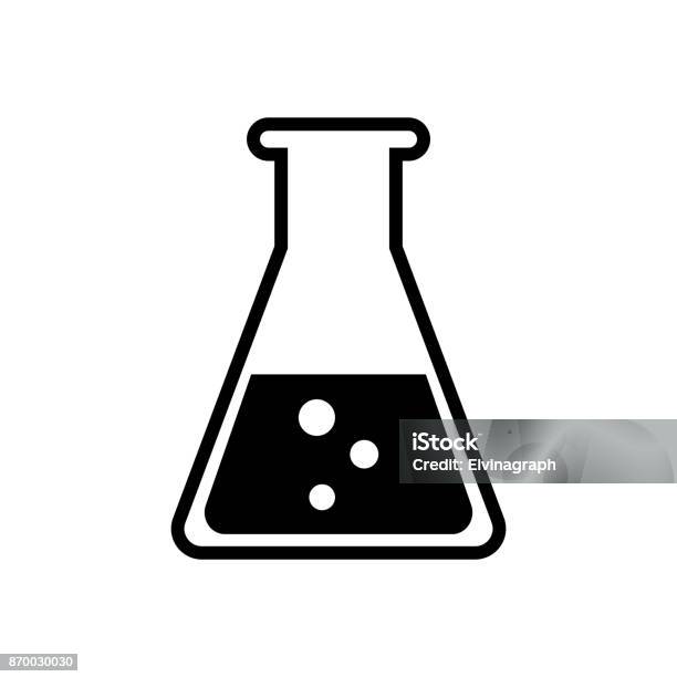 Laboratory Glass Vector Stock Illustration - Download Image Now - Beaker, Icon Symbol, Conical Flask