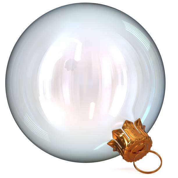 istock Christmas ball white clean glass decoration translucent 870030064