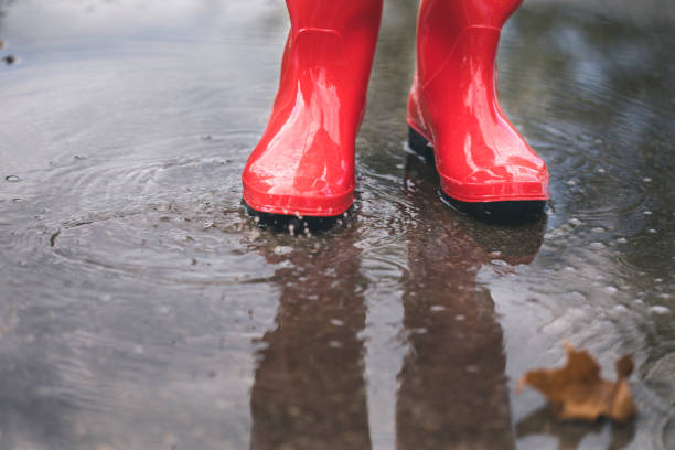istock red rubber boots in the water 870030398