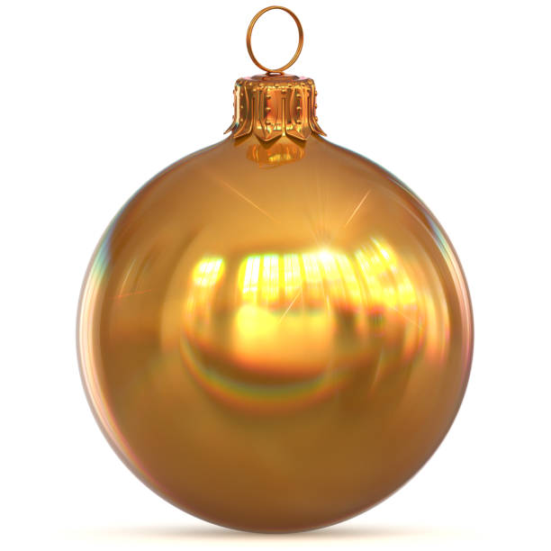 istock Golden Christmas ball decoration sparkling bauble 870030766