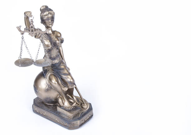 istock Statue of Justice Themis on the white background 870031832