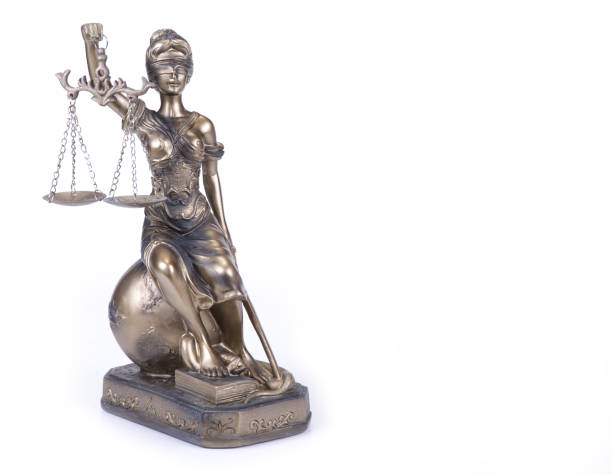 istock Statue of Justice Themis on the white background 870032140