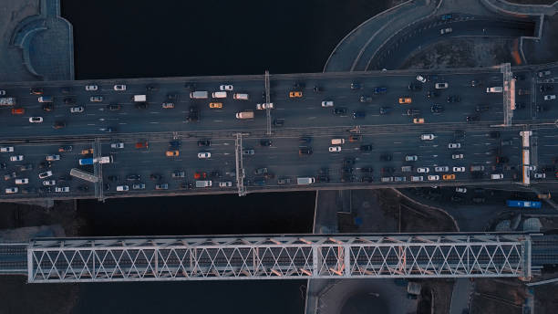 istock Aerial view of traffic 870034500