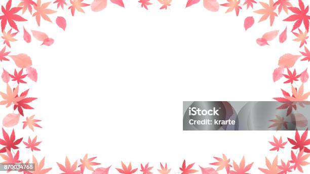 Image Of Autumn Maple Leaves White Background Stock Illustration - Download Image Now - Asia, Autumn, Autumn Leaf Color