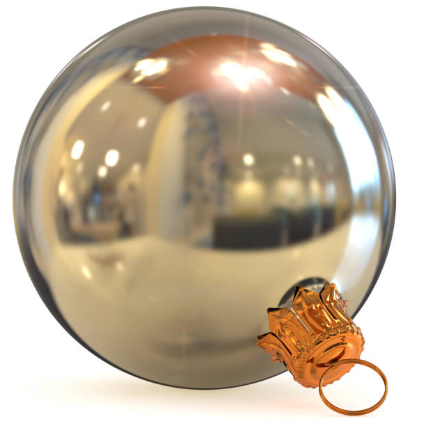 istock Christmas ball white silver metallic decoration closeup 870035158