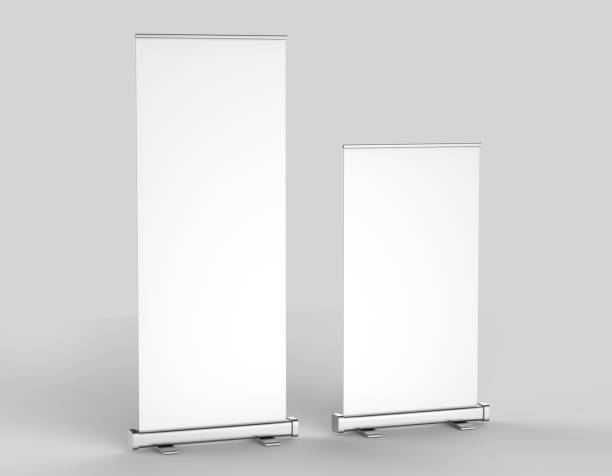 istock White blank empty high resolution Business 3'6' Roll Up and Standee Banner display mock up Template for your Design Presentation. 3d render illustration. 870035848