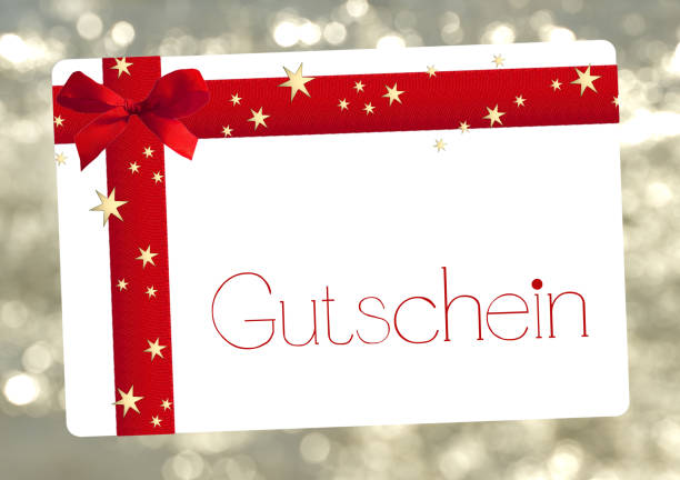 Christmas voucher in german stock photo