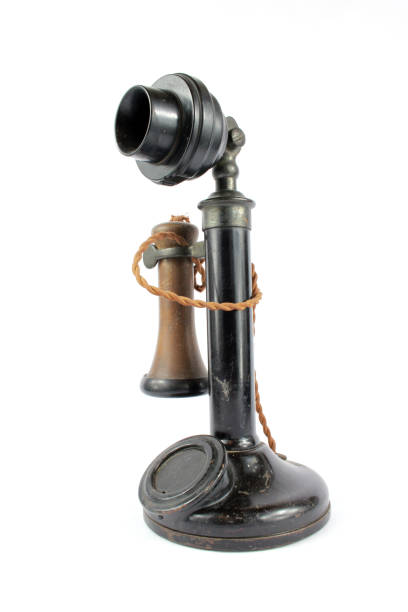 istock Old Fashioned Telephone and Receiver on White Background 870049066
