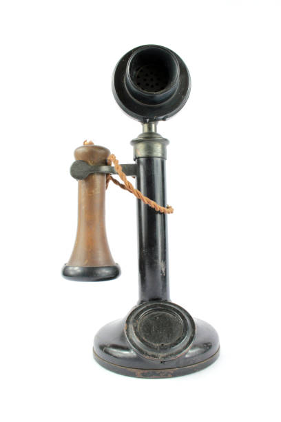 istock Old Fashioned Telephone and Receiver on White Background 870049098