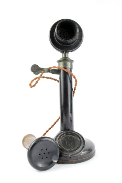istock Old Fashioned Telephone and Receiver on White Background 870049104