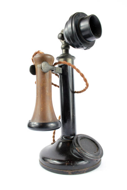istock Old Fashioned Telephone and Receiver on White Background 870049198