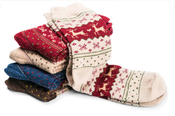 istock Christmas socks with reindeer and ornaments 870050096