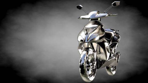 istock 3d rendering of a metalic reflective motor on a dark background 870053662