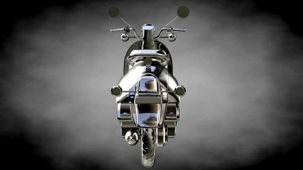 istock 3d rendering of a metalic reflective motor on a dark background 870056914