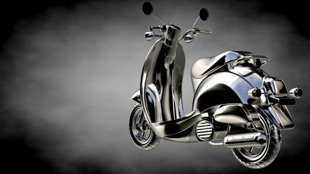 istock 3d rendering of a metalic reflective motor on a dark background 870056990