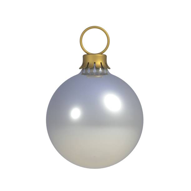 istock White christmas ball isolated on white background, 3D rendering 870057364