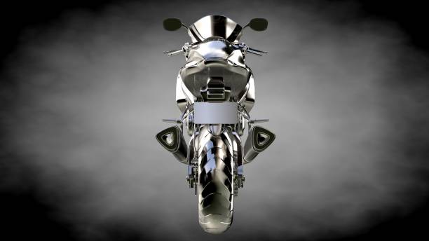 istock 3d rendering of a metalic reflective motor on a dark background 870059826