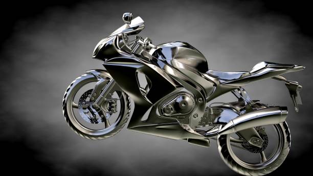 istock 3d rendering of a metalic reflective motor on a dark background 870059878
