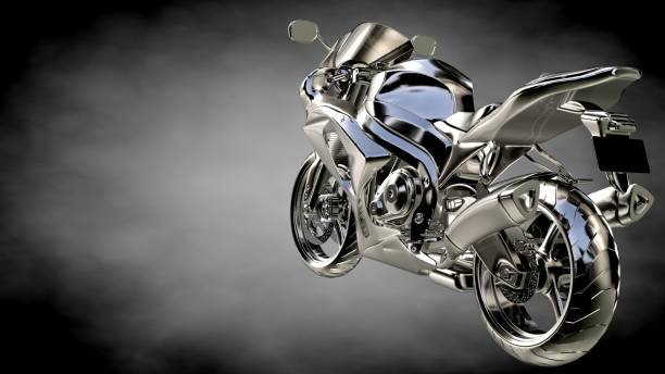 istock 3d rendering of a metalic reflective motor on a dark background 870059940