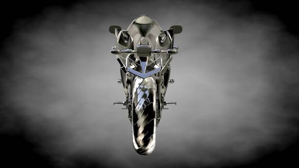 istock 3d rendering of a metalic reflective motor on a dark background 870061358