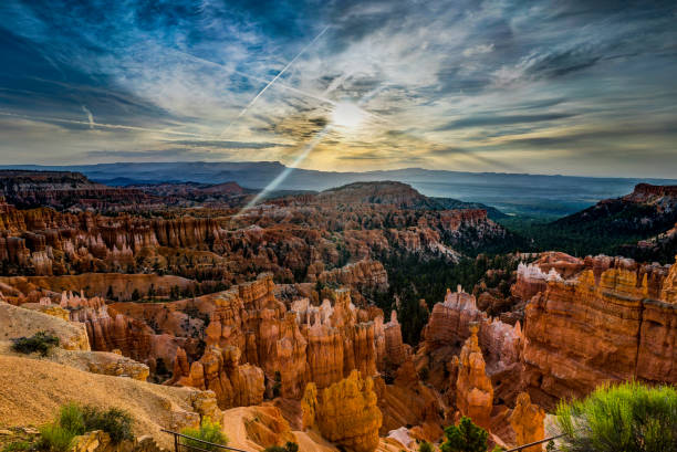 istock Sunrise over Bryce Canyon with clouds stunstar skyover Bryce Amp 870072402