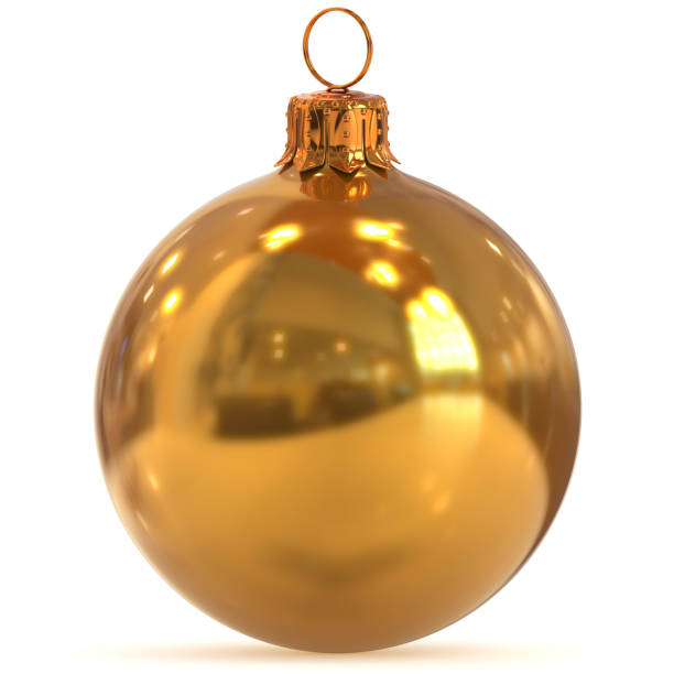 istock 3d rendering golden Christmas ball decoration yellow polished 870087434