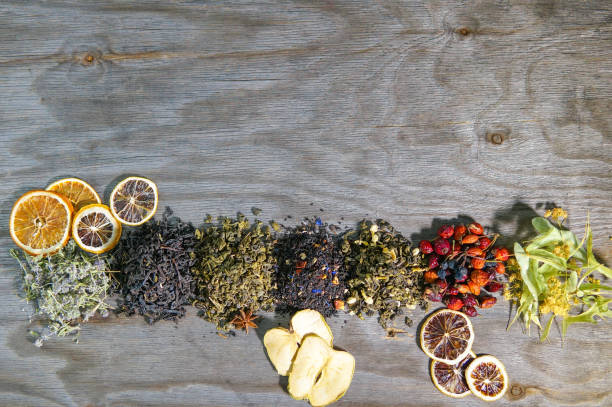 な種類のティー - tea tea leaves jasmine tea leaf ストックフォトと画像