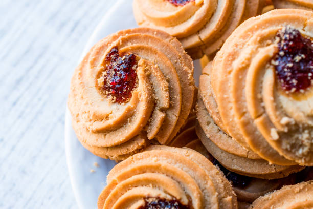 istock Jammie Dodgers Biscuits / Cookies Filled with Jam. 870090248