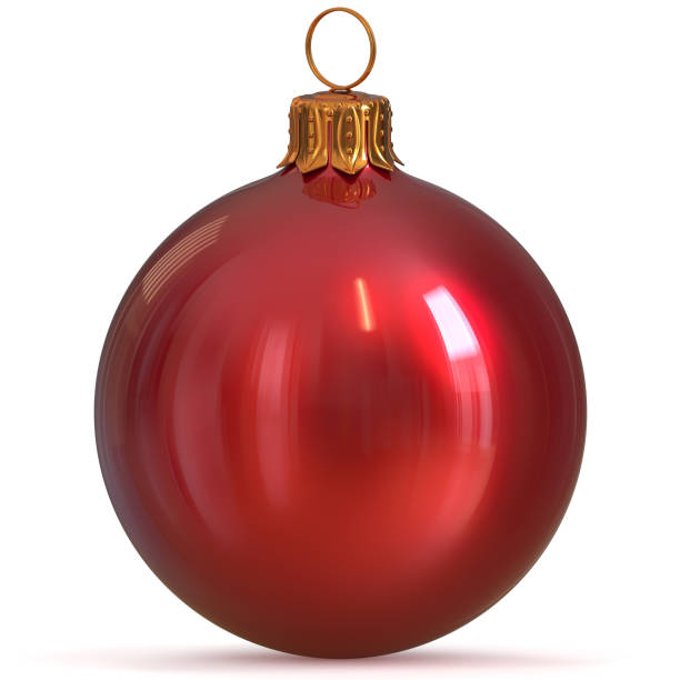 istock 3d rendering Christmas ball red decoration bauble closeup 870091340