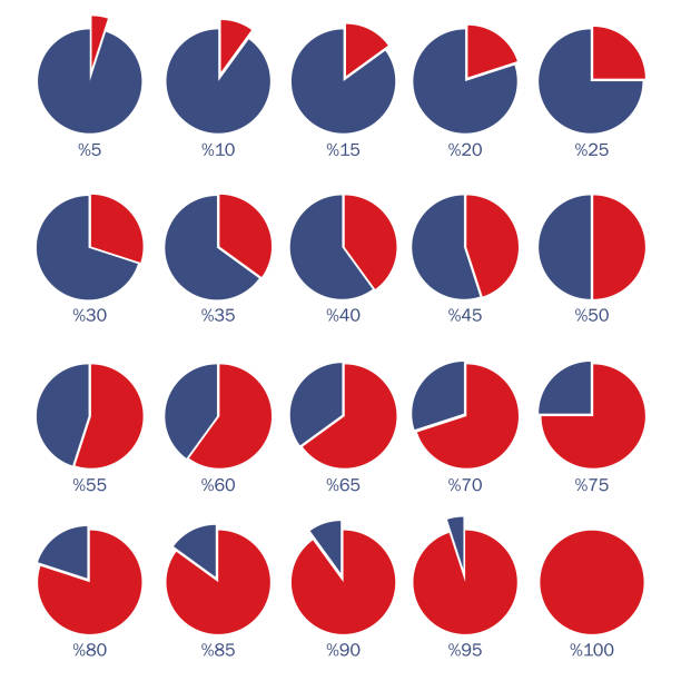 Set of circle diagram, infographic design Infographic chart percentage sign stock illustrations