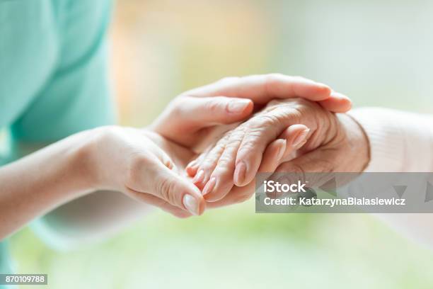 Senior Person Thanks The Nurse Stock Photo - Download Image Now - Senior Adult, Care, Volunteer