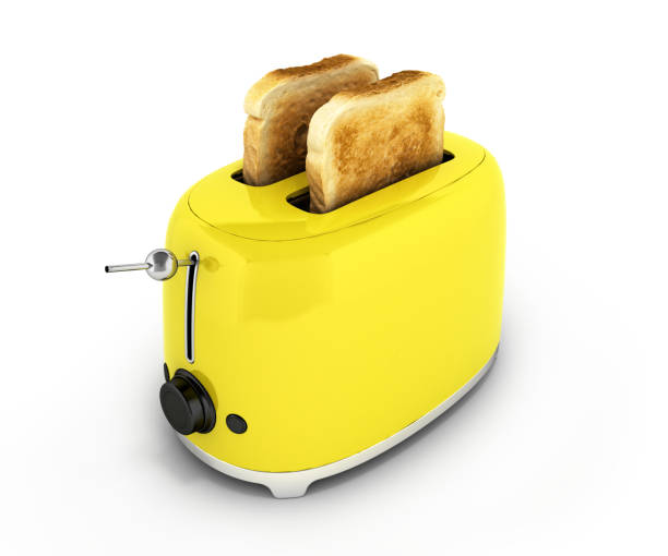 istock Toaster with toasted bread isolated on white background Kitchen equipment Close up 3d 870111222