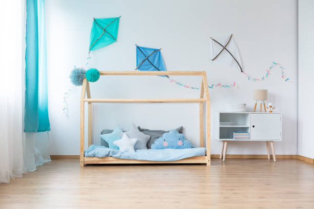 istock Blue kites in boy's bedroom 870118724