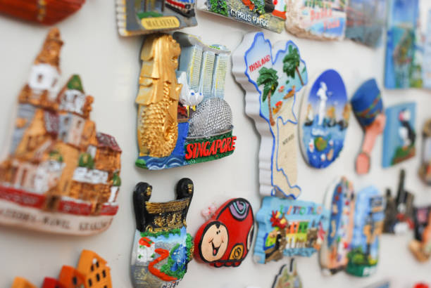 istock Many magnet souvenir on the fridge 870122412