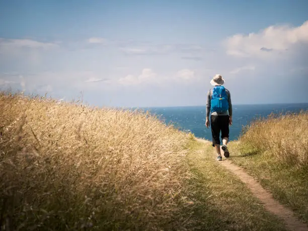 Photo of man walking on Camino de Santiago